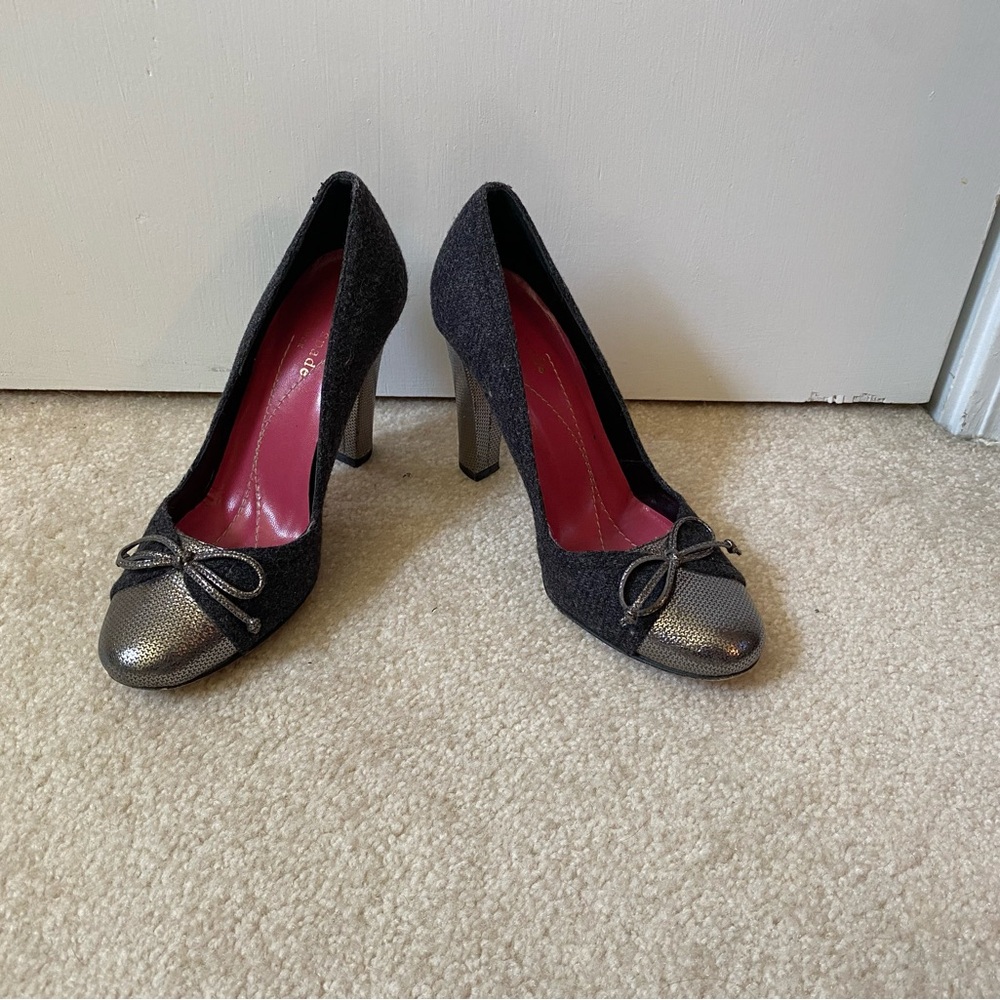 Kate Spade- Chic Black and Silver Women's Heels